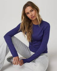 Long Sleeve Halo Essential Crew Tee Stellar Sky Heather | Vuori sale