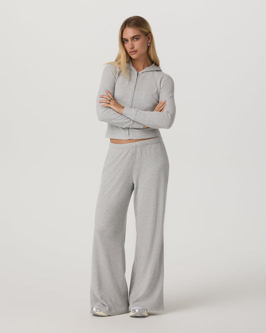 Waffle Wideleg Pant Women's Light Grey Waffle Knit Pants | Vuori for sale