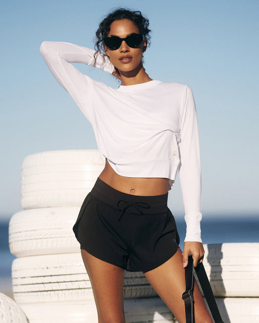 Daydream Crew White Lightweight Long-Sleeve Top | Vuori online