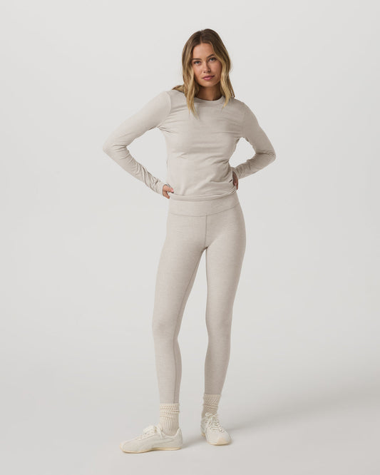 Long Sleeve Halo Essential Crew Tee Ecru Heather Shirt | Vuori onsale