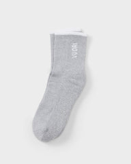 Half Crew Gripper Sock Light Heather Grey Grip | Vuori shop