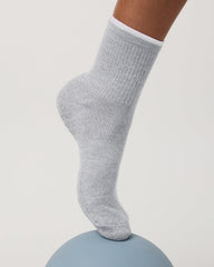 Half Crew Gripper Sock Light Heather Grey Grip | Vuori shop