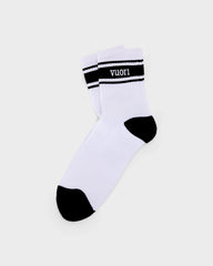 Half Crew Stripe Novelty Sock Black & White Stripe Socks | Vuori onsale
