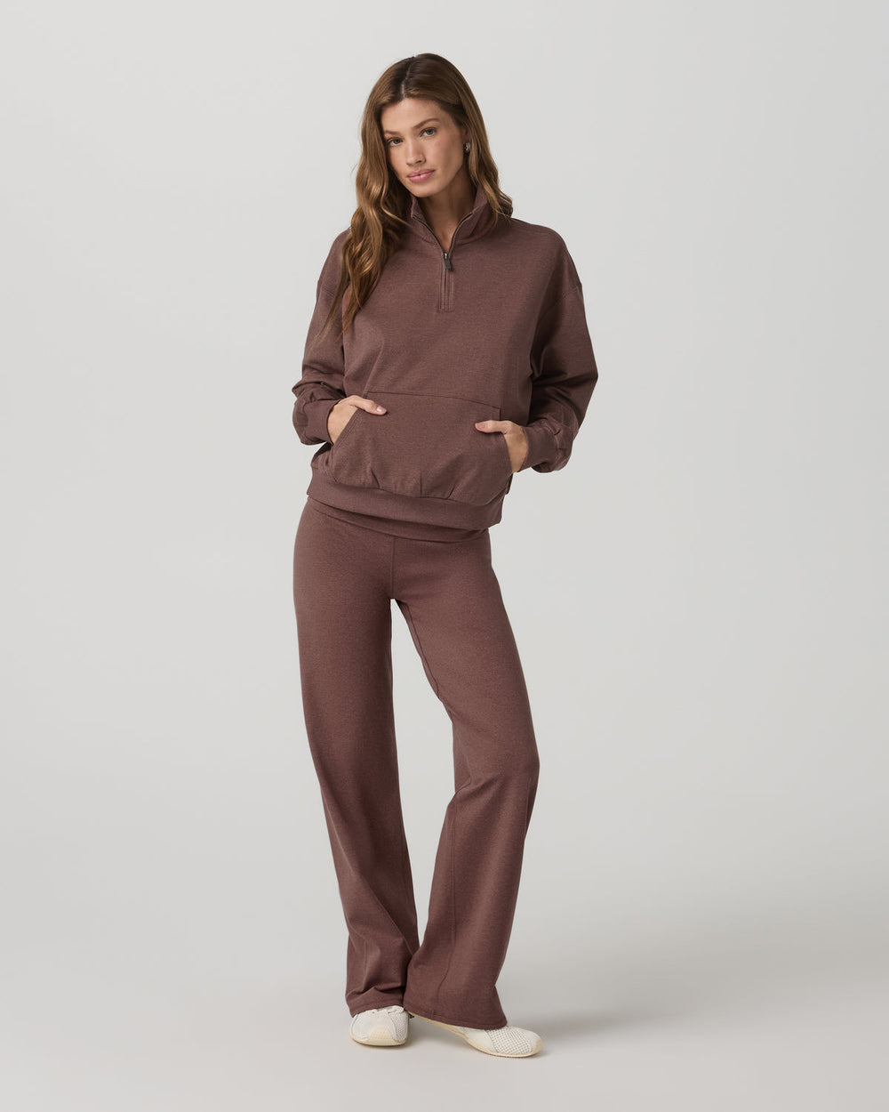 Granite Foldover Straight Leg Women's Sable Heather Pant | Vuori online
