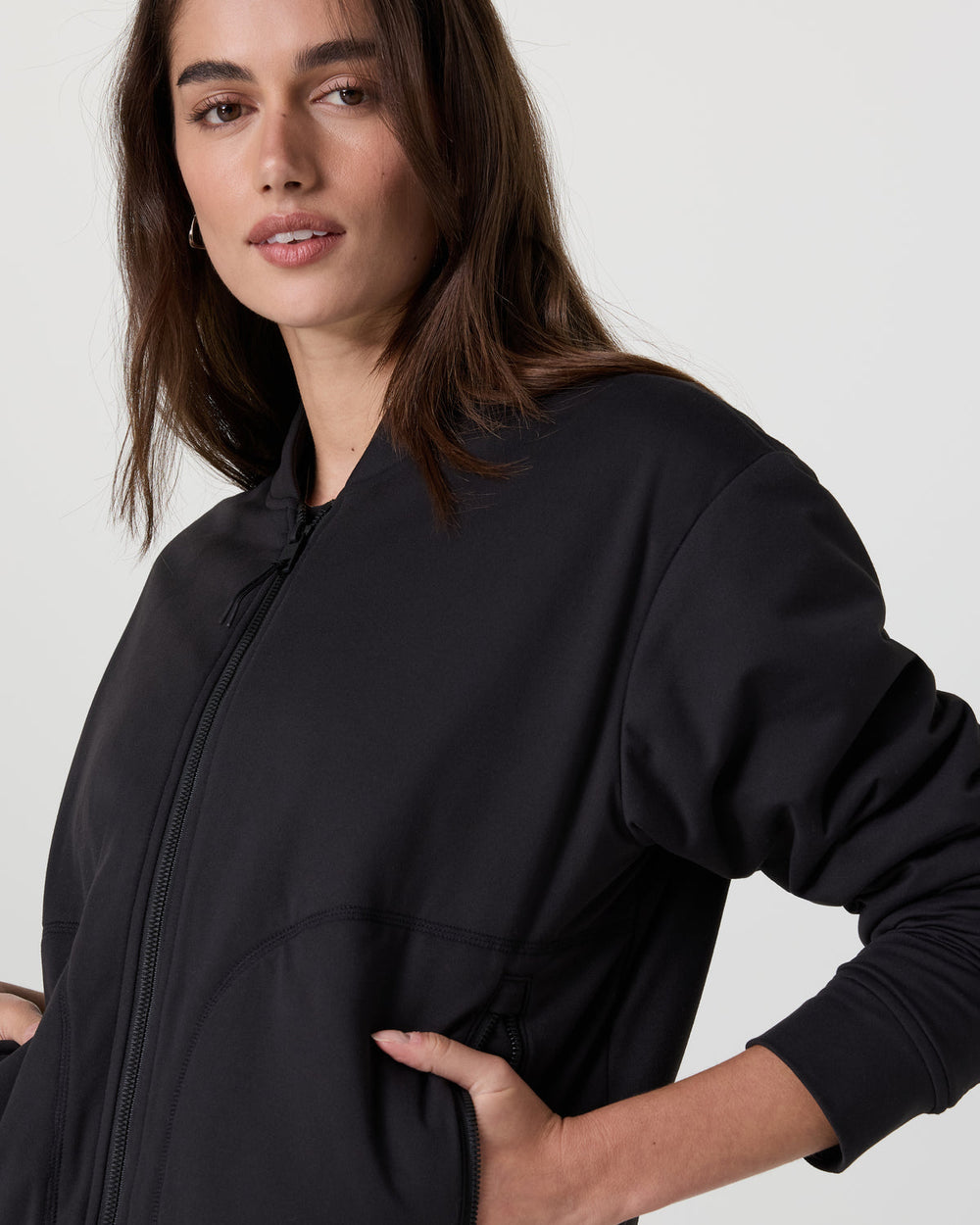 Halo Basin Bomber Women's Solid Black Jacket | Vuori onsale