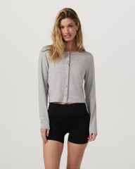 Halo Cardigan 2.0 Pale Grey Heather | Vuori onsale
