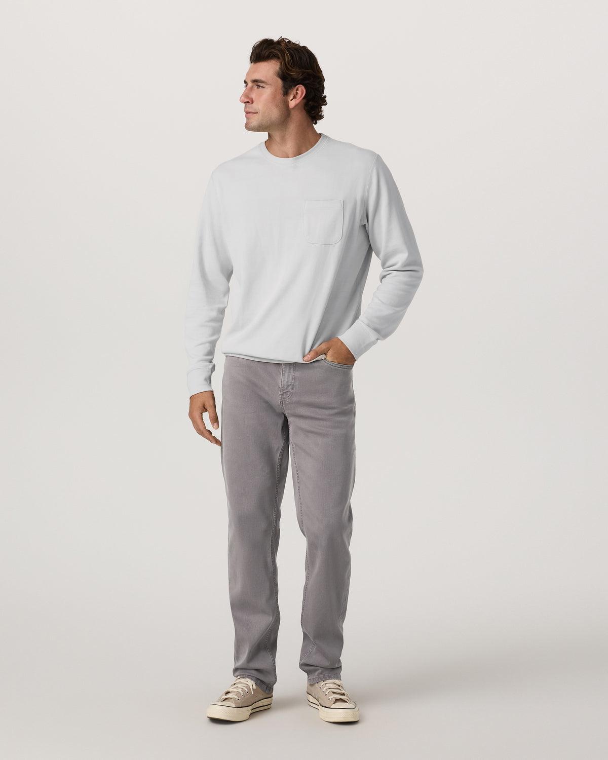 Benton Stretch Twill Pant Classic Fit 30" Cavern Grey Jeans | Vuori shop