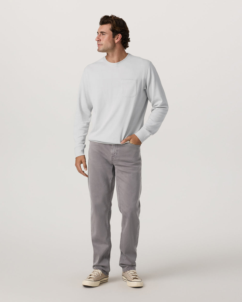 Benton Stretch Twill Pant Classic Fit 30" Cavern Grey Jeans | Vuori shop
