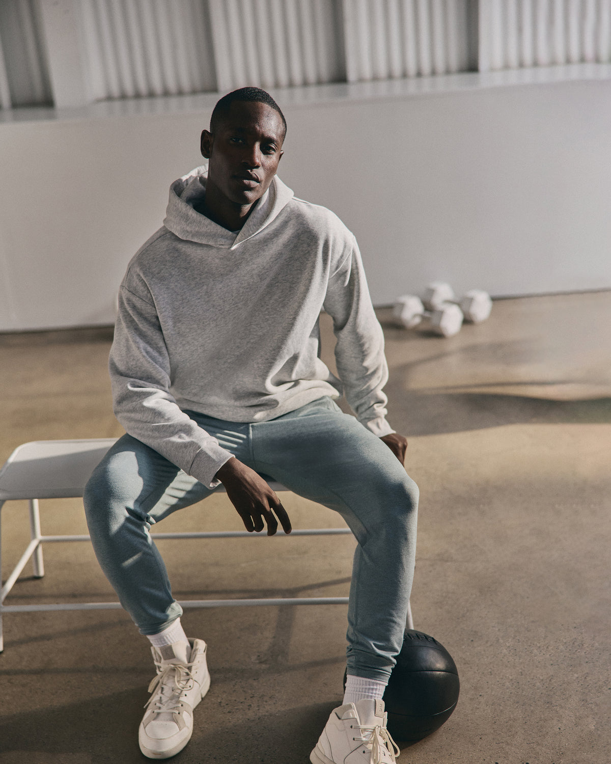 Men's Ponto Performance Jogger 28" Misty Blue Heather | Vuori sale