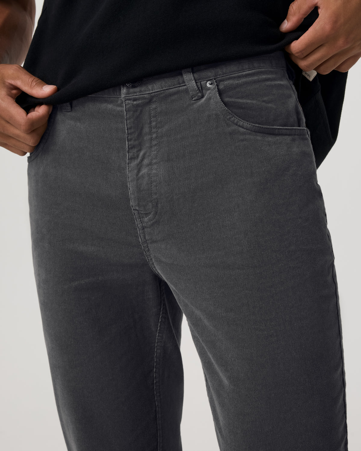 Optimist 5 Pocket Cord Pant Athletic Slim Fit Charcoal | Vuori sale