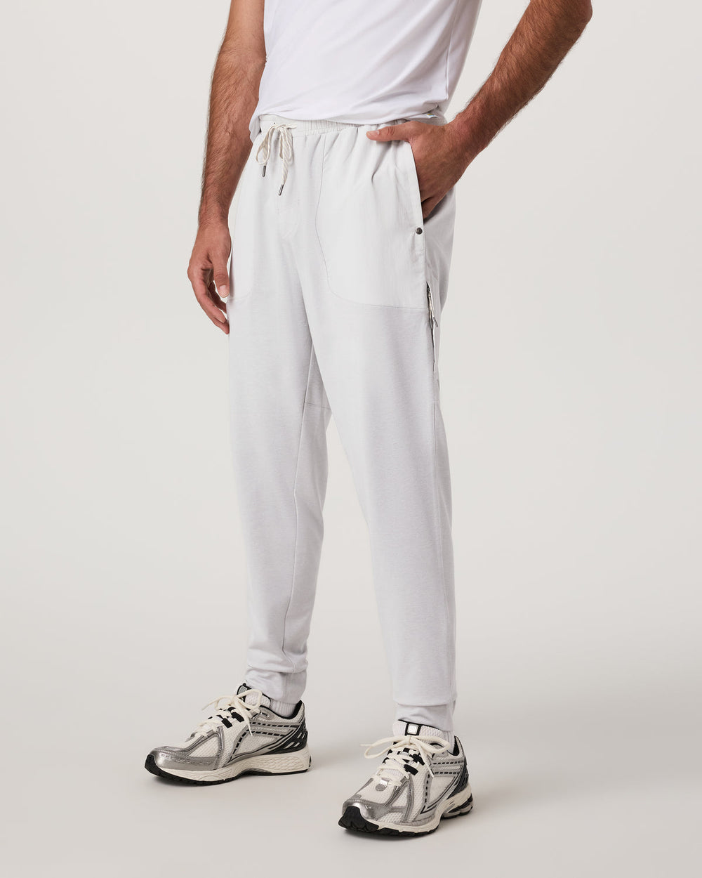 Sunday Mixed Media Jogger 28" Men's Frost Grey Joggers | Vuori onsale