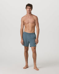 Maverick Volley Short Lined Men's Blue Sea Hybrid Shorts | Vuori shop
