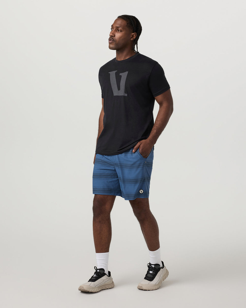 Kore Short Lined 7" Sea Gradient Stripe Athletic Shorts | Vuori discount