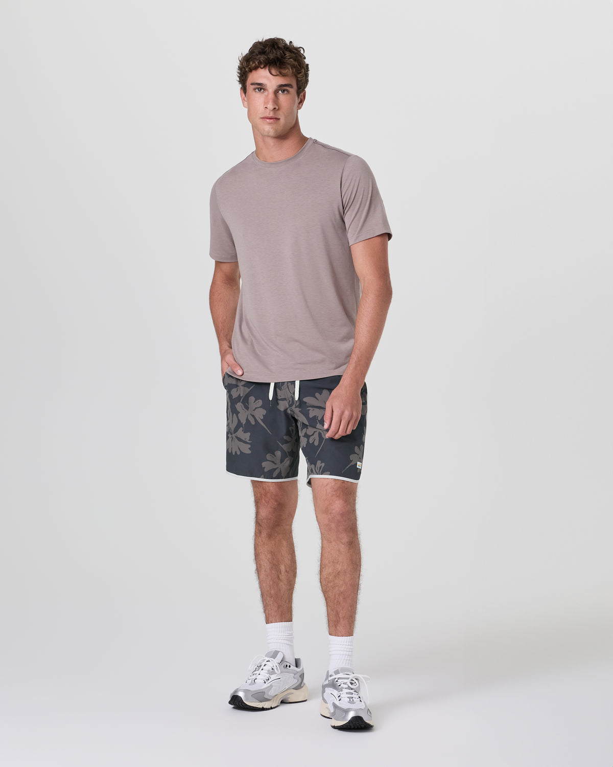 Banks Short Dark Pewter Plumeria Athletic Shorts | Vuori sale