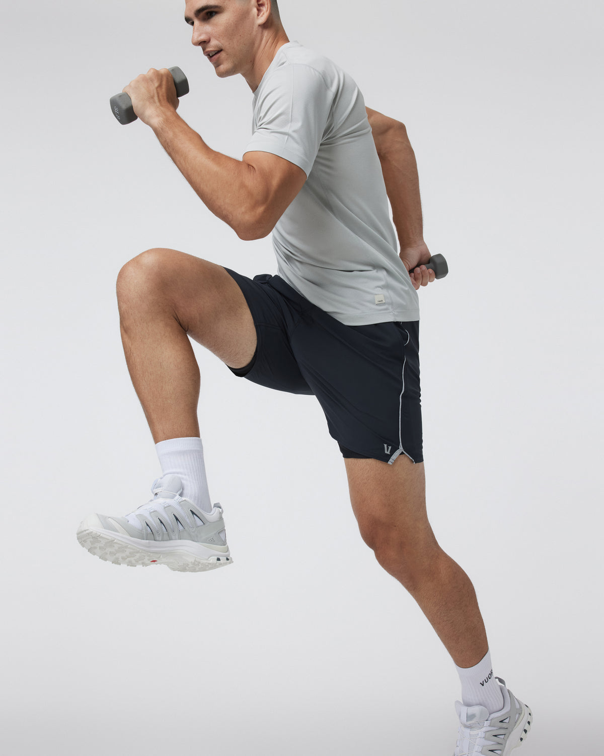 Trail Short 2.0 Black/Heather Grey Running Shorts | Vuori outlet