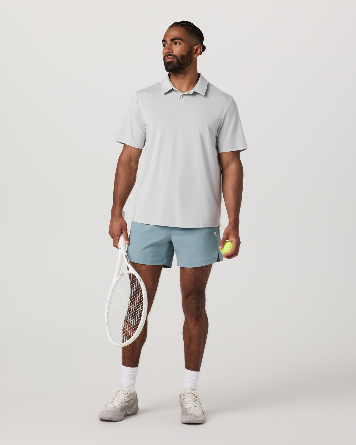 Crosscourt Short Unlined 5" Men's Mist Tennis Shorts | Vuori onsale