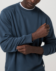 Cypress Vintage Crew Men's Ocean Blue Fleece Pullover | Vuori onsale