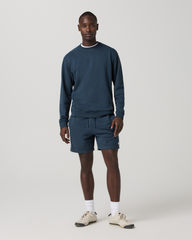 Cypress Vintage Crew Men's Ocean Blue Fleece Pullover | Vuori onsale