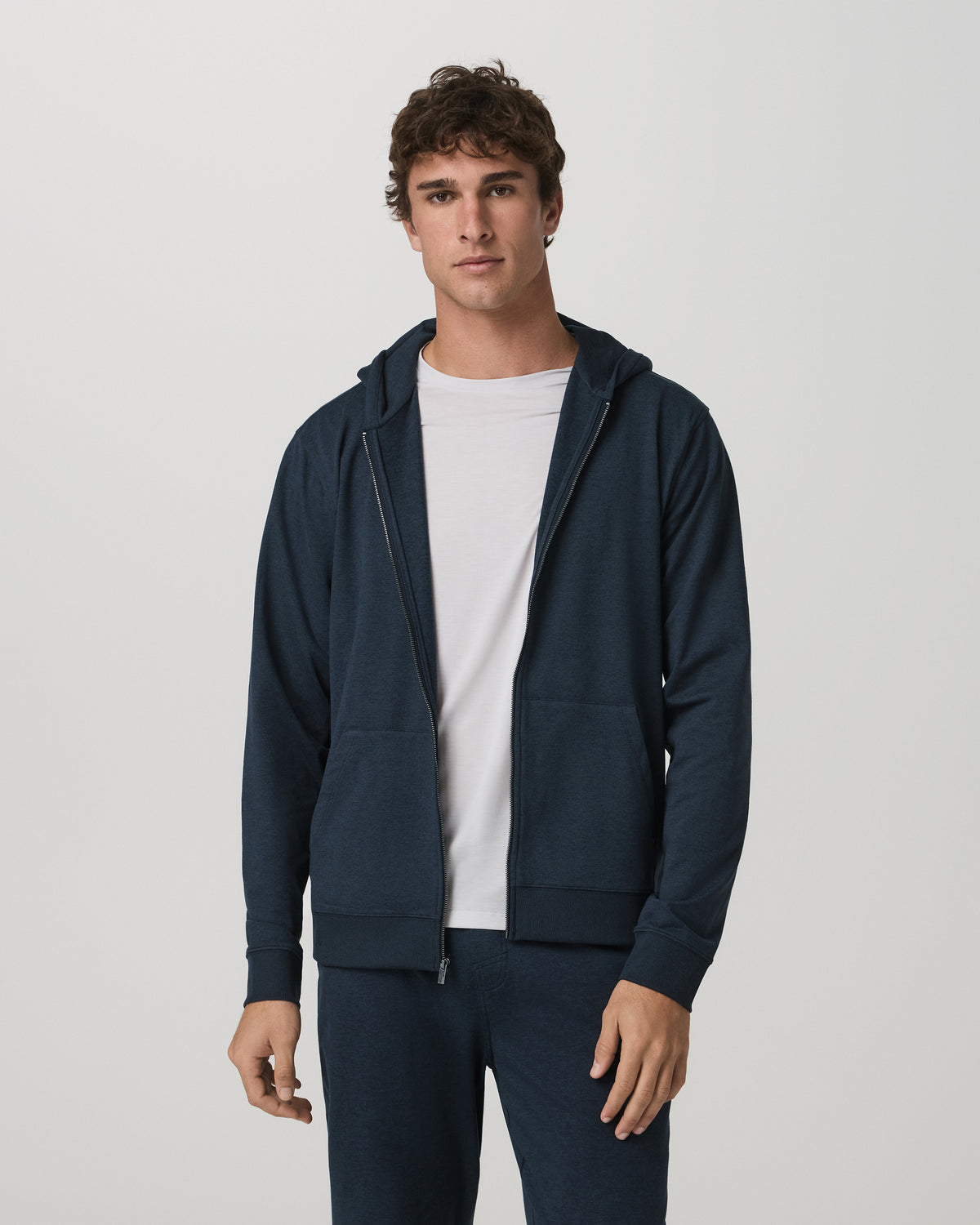 Coronado Full Zip Hoodie 2.0 Men's Midnight Heather Jacket | Vuori shop