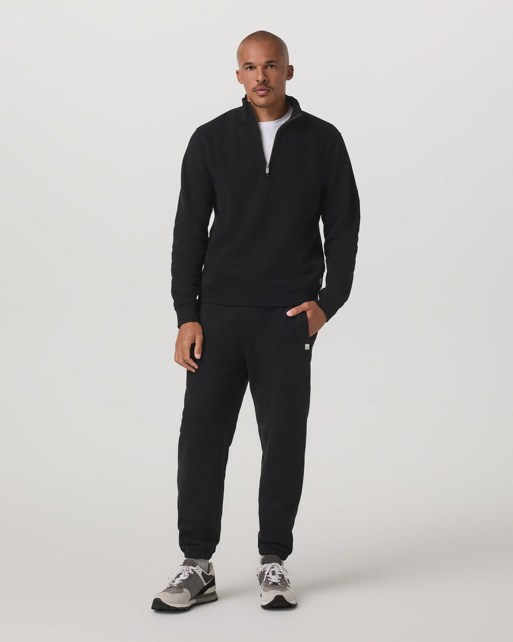 Seaside 1/2 Zip Classic Men's Black Pullover | Vuori discount