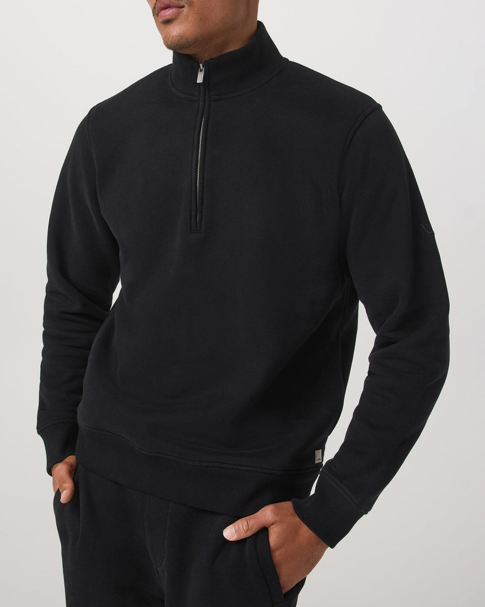 Seaside 1/2 Zip Classic Men's Black Pullover | Vuori discount