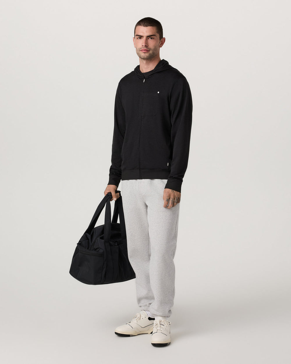 Ponto Full Zip Hoodie Men's Black Heather Hoodie | Vuori for sale