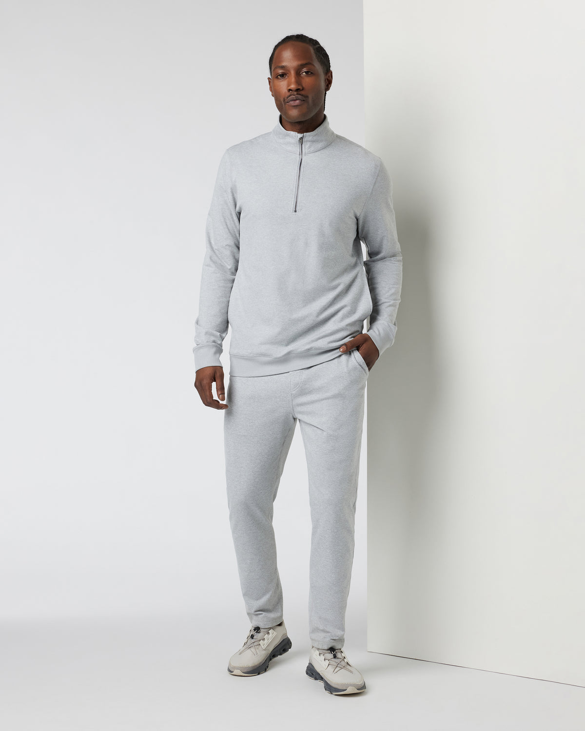 Coronado Half Zip Men's Light Grey Sweatshirt | Vuori outlet