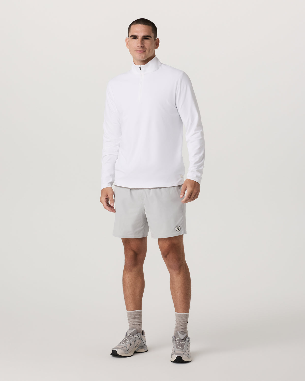 Ponto 1/2 Zip Mock Neck Men's White Mock Neck Top | Vuori online