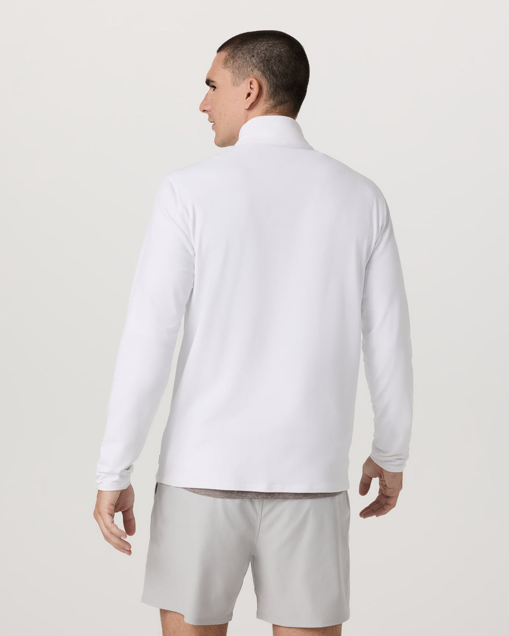 Ponto 1/2 Zip Mock Neck Men's White Mock Neck Top | Vuori online