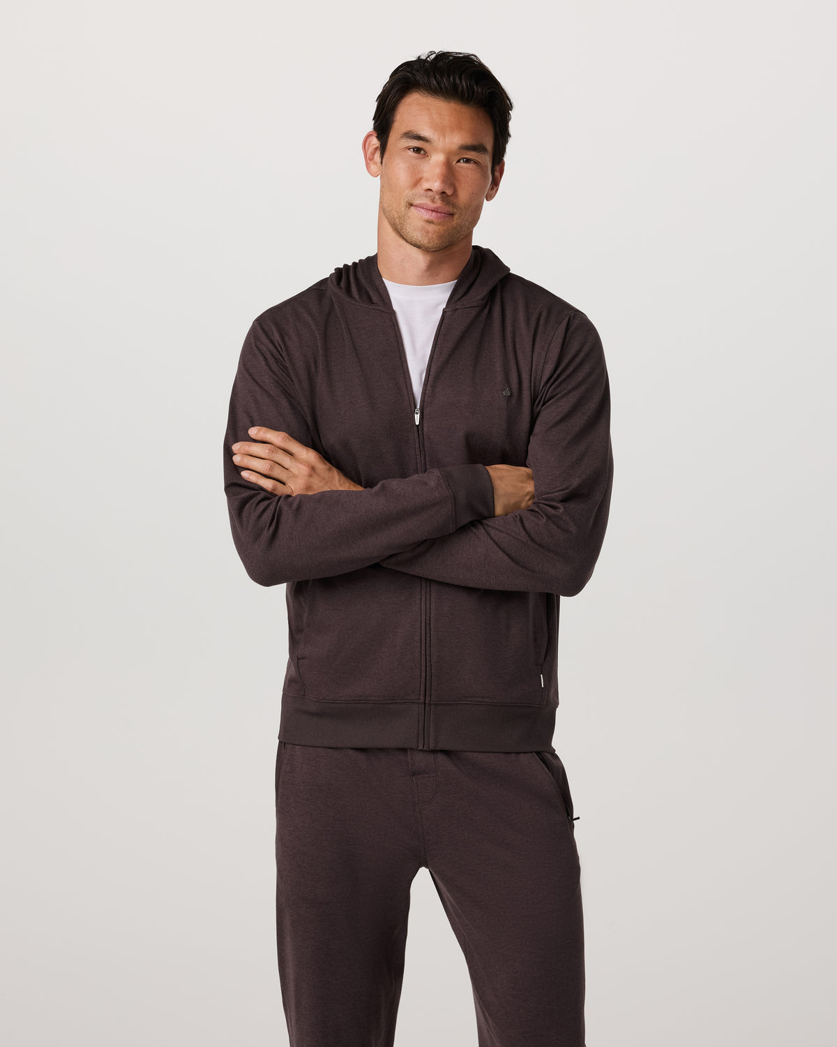 Ponto Full Zip Hoodie Men's Sangria Heather Hoodie | Vuori discount