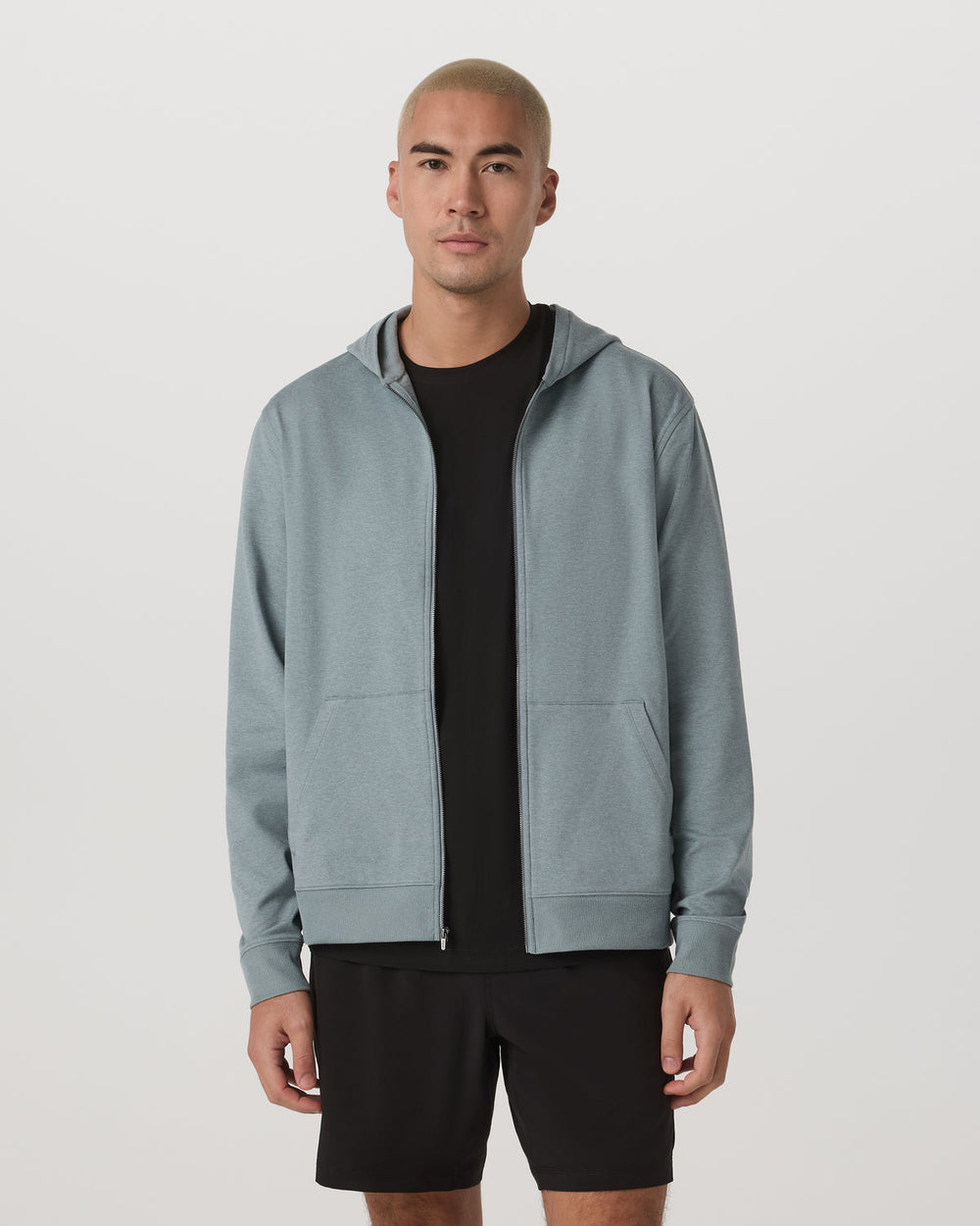 Coronado Full Zip Hoodie 2.0 Misty Blue Heather Jacket | Vuori shop