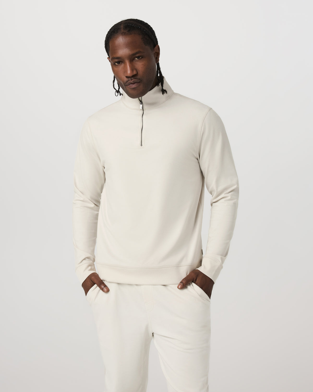 Coronado Half Zip Men's Ivory Heather Pullover | Vuori sale