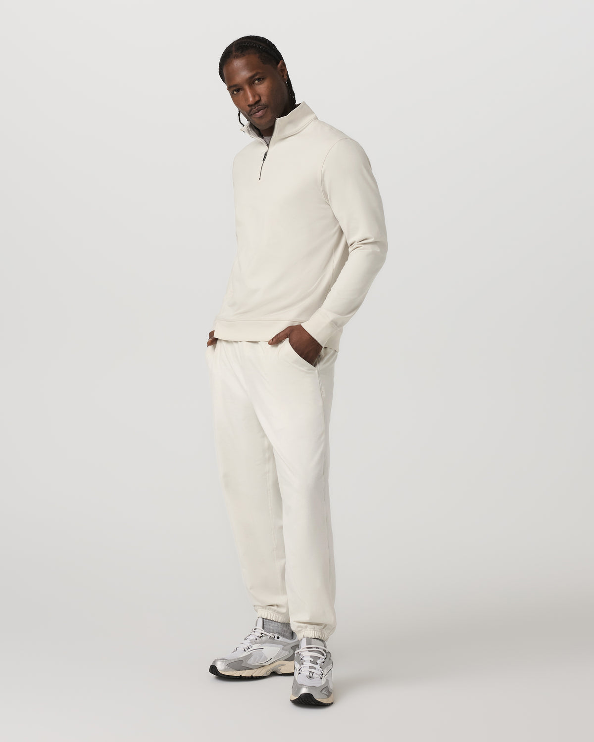 Coronado Half Zip Men's Ivory Heather Pullover | Vuori sale