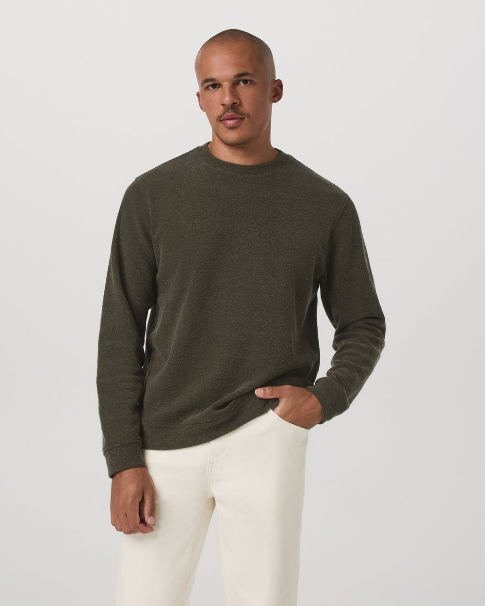 Beach Fleece Crew Men's Dark Oregano Heather Sweatshirt | Vuori for sale