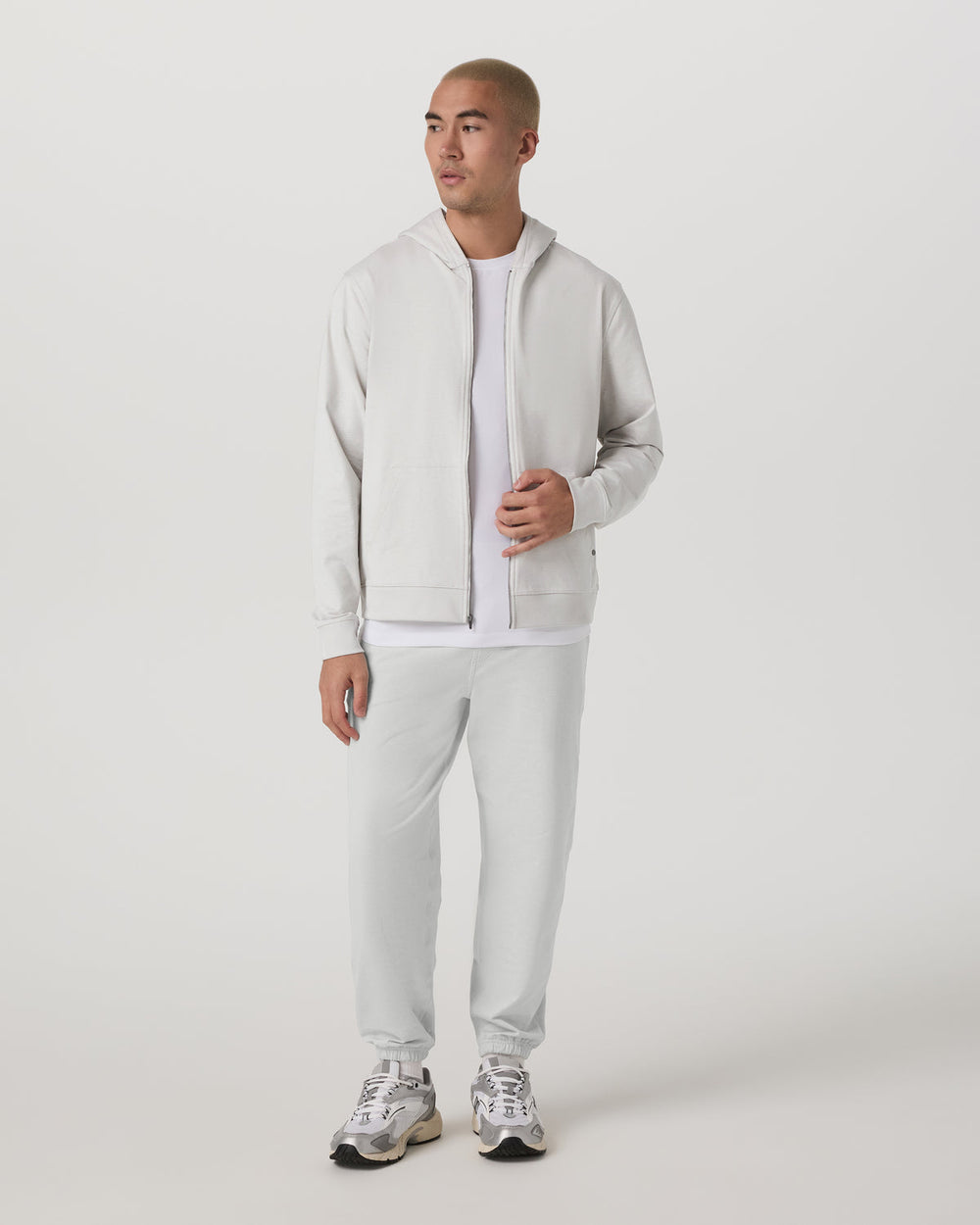 Coronado Full Zip Hoodie 2.0 Men's Salt Heather Jacket | Vuori outlet