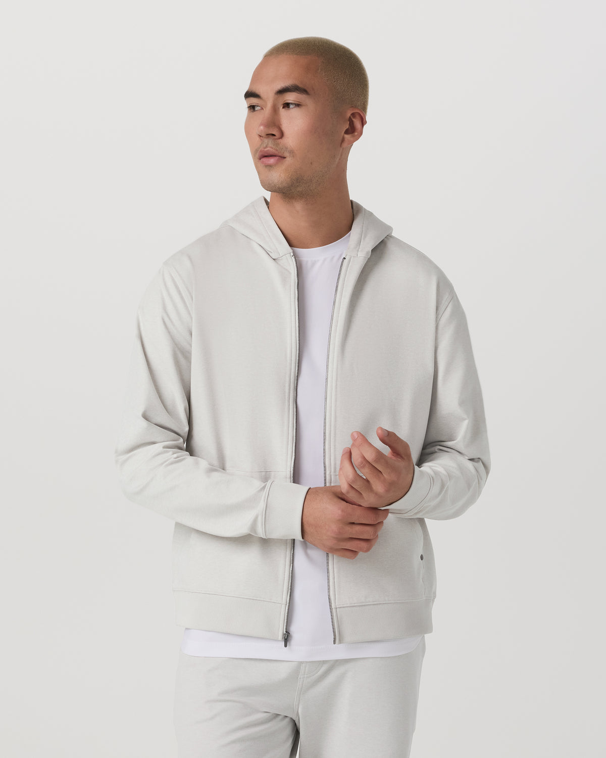 Coronado Full Zip Hoodie 2.0 Men's Salt Heather Jacket | Vuori outlet