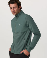 Sunday Element 1/2 Zip Agate Green Heather Pullover | Vuori for sale