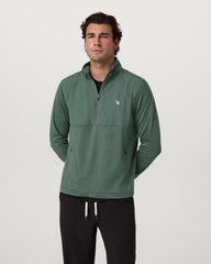 Sunday Element 1/2 Zip Agate Green Heather Pullover | Vuori for sale