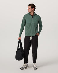 Sunday Element 1/2 Zip Agate Green Heather Pullover | Vuori for sale