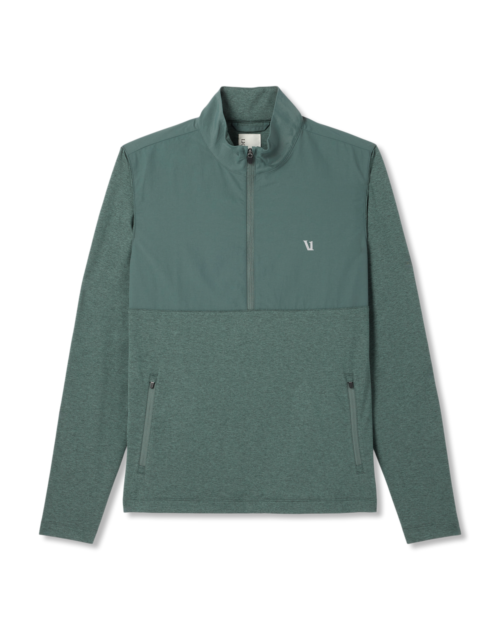 Sunday Element 1/2 Zip Agate Green Heather Pullover | Vuori for sale