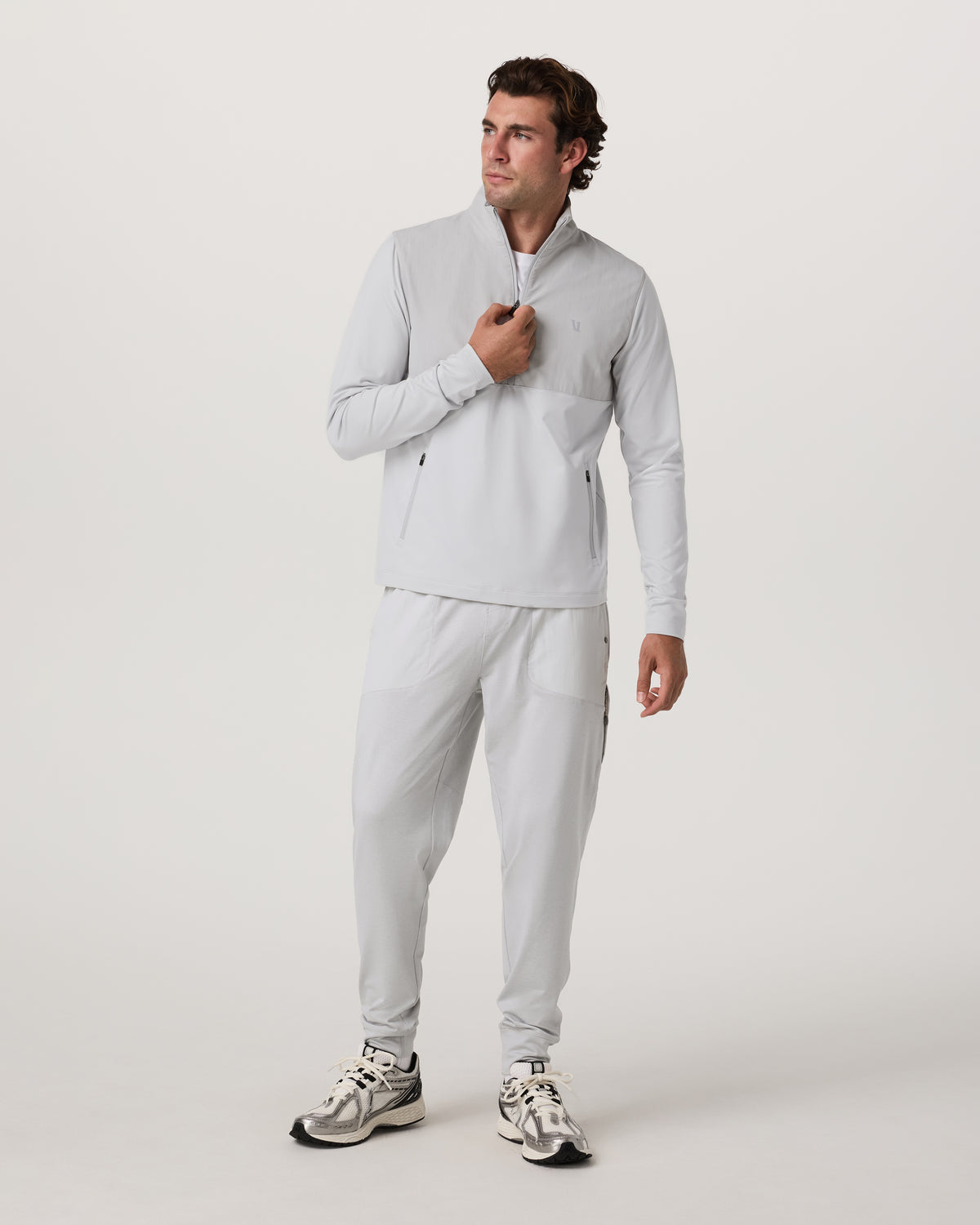 Sunday Element 1/2 Zip Men's Frost Grey Pullover | Vuori shop
