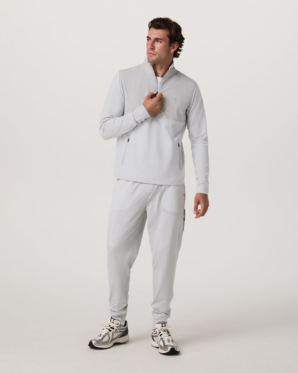 Sunday Element 1/2 Zip Men's Frost Grey Pullover | Vuori shop