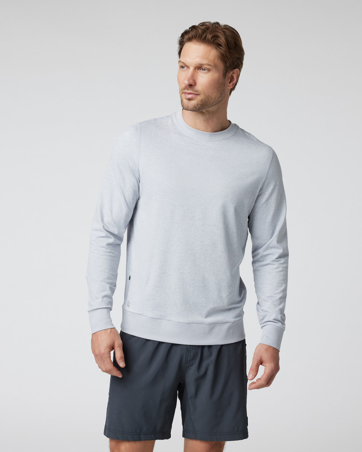 Ponto Performance Crew Men's Platinum White Pullover | Vuori for sale