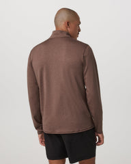 Ponto Half Zip Mock Neck Men's Sable Heather Layer | Vuori online
