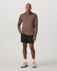 Ponto Half Zip Mock Neck Men's Sable Heather Layer | Vuori online