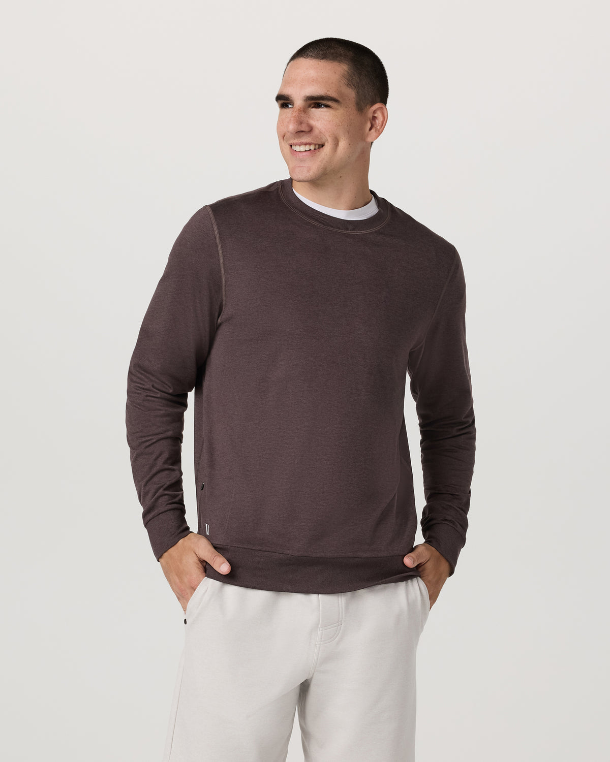 Ponto Performance Crew Men's Sangria Heather Crew Neck | Vuori outlet