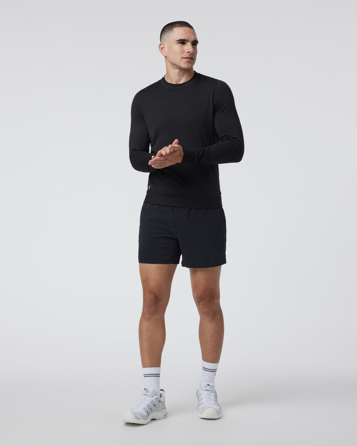 Ponto Performance Crew Men's Black Pullover | Vuori for sale