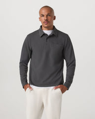 Long Sleeve Waffle Polo Men's Dark Pewter Polo Shirt | Vuori outlet