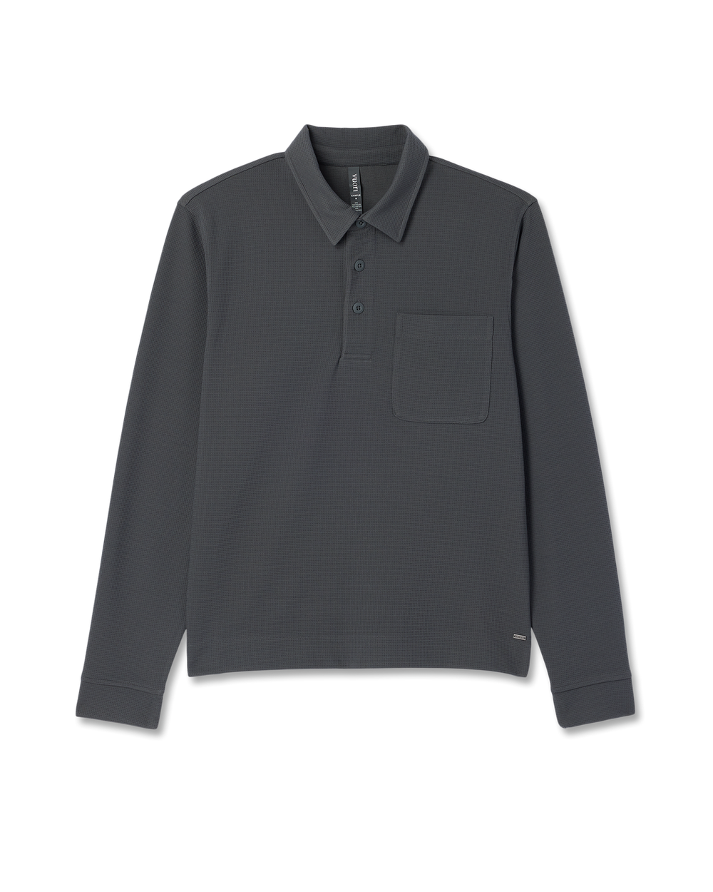 Long Sleeve Waffle Polo Men's Dark Pewter Polo Shirt | Vuori outlet