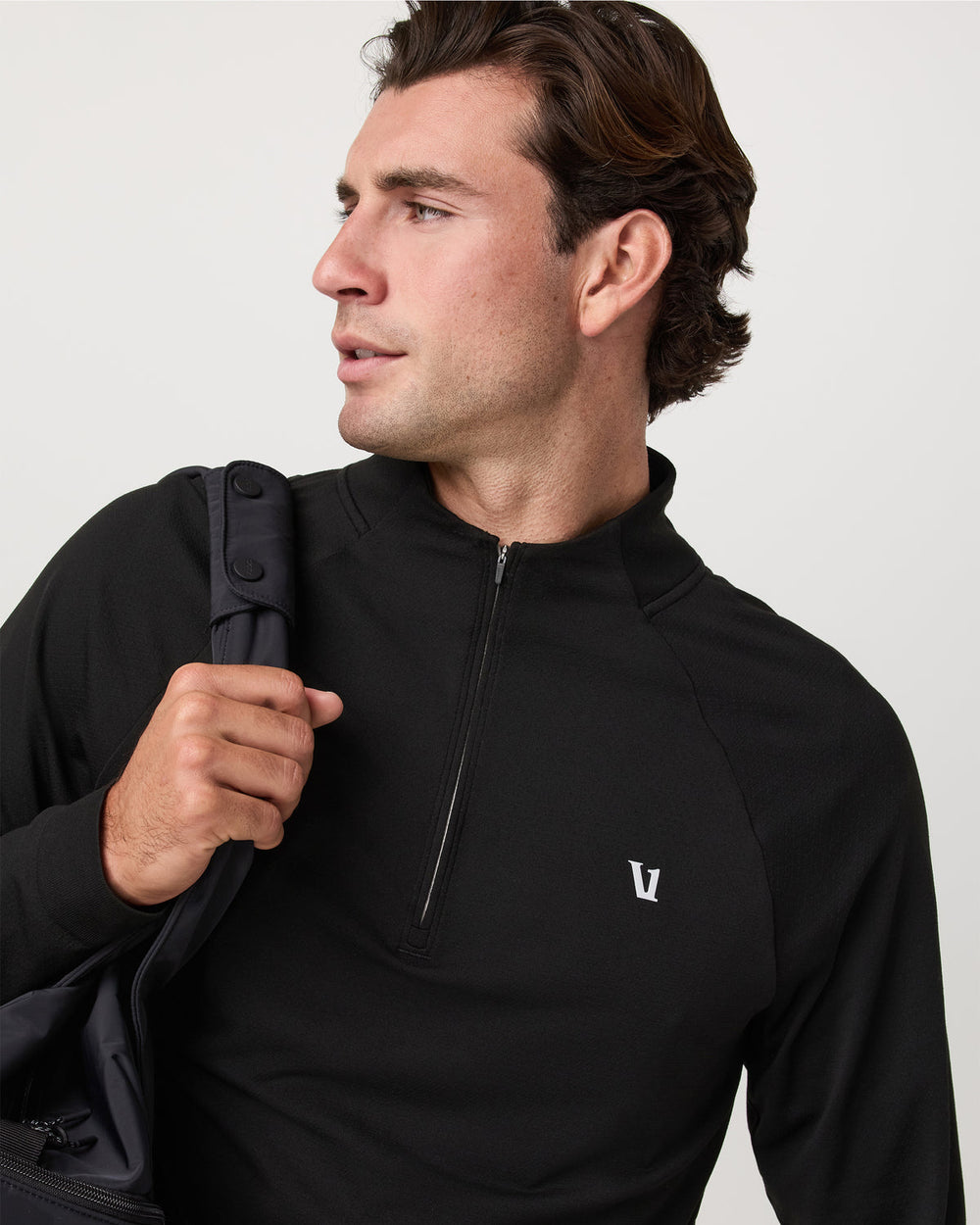 Clearview Seamless Quarter Zip Men's Black Long Sleeve | Vuori outlet